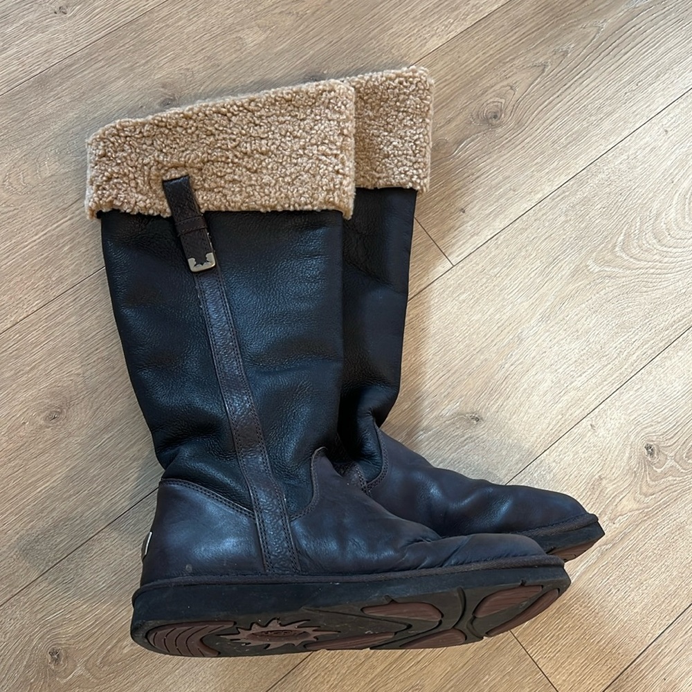 Ugg Tall Brown Leather Boot. Size 12.